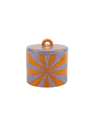 House Vitamin Deco jar swirl dolomite orange/lilac 11x11x11,5cm