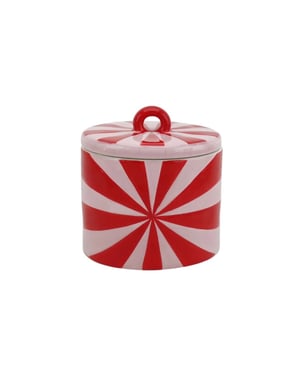 House Vitamin Deco jar swirl dolomite red/pink 11x11x11,5cm