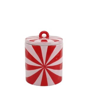 House Vitamin Deco jar swirl dolomite red/pink 11x11x14,5cm