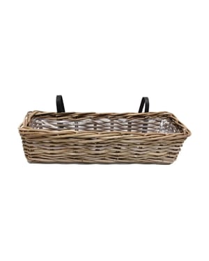 WDMT Rotan balkon plantenbak 60 x 18 x 16 cm bruin