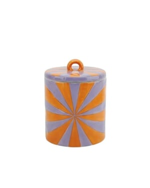 House Vitamin Deco jar -swirl dolomite orange/lilac 11x11x14,5cm