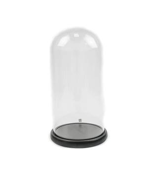 House Vitamin Bell jar glass/wood black - 17x17x32cm