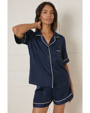 Plain Satin Short Sleeve Nightwear set
