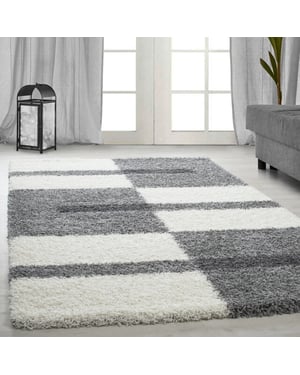 Muratap Gala shaggy vloerkleed / wit hoogpolig- 80x150 cm