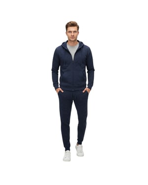 Mens Fleece Tracksuit Set Full Zip Hoodie Top Winter Joggers Gym Jogging Bottoms