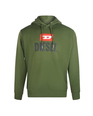Diesel New D Logo Green Hoodie