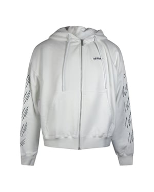 Off-white Stitch Diags Zip Skate Hoodie White