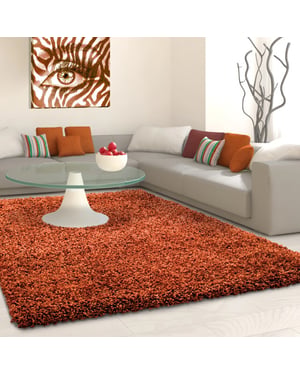 Muratap Basic shaggy vloerkleed terra / oranje hoogpolig- 160x230 cm