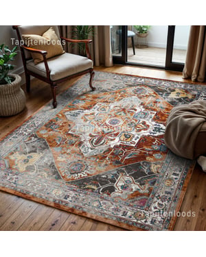 Muratap Picasso castana vintage vloerkleed terra / multi laagpolig- 80x150