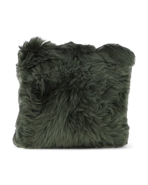 Genuine Sheepskin Thyme Green 40x40cm Real Wool Single Sided Cushion