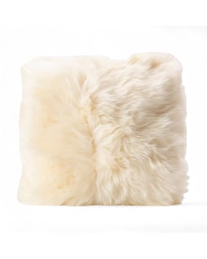 Genuine Sheepskin Beige 40x40cm Real Wool Single Sided Cushion