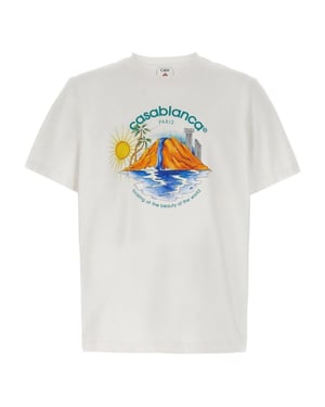 Casablanca Oasis Printed White T-shirt