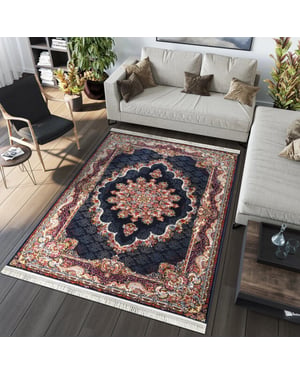 Muratap Isfahan oosters vloerkleed nain laagpolig klassiek vintage tapijt / navy / multi- 250x350 cm