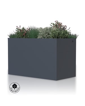 4gardenz ® plantenbak verhoogde bodem bloembak 100x50x60 cm antraciet