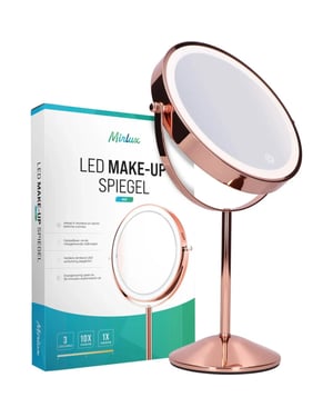Mirlux Make-up spiegel oplaadbaar rosé 1-10x vergroting