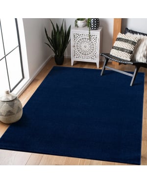 Muratap Uni effen laagpolig vloerkleed modern donker navy- 200x290 cm