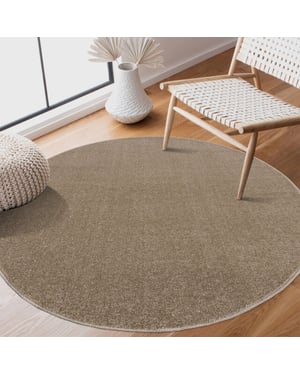 Muratap Uni rond effen laagpolig vloerkleed modern 200 cm rond
