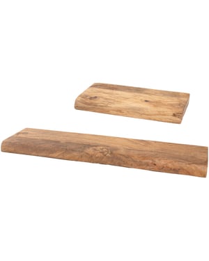 Home67 Wandplank pure mangohout set van 2 klein