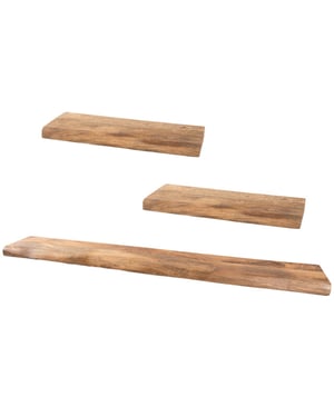 Home67 Wandplank pure mangohout set van 3 groot