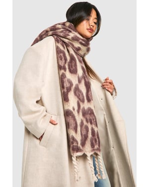 Leopard Chunky Oversized Fringe Scarf