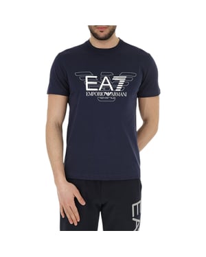 ARMANI EA7 3ZPT45 Mens Cotton T-Shirt Emporio Armani Summer Tops Navy Blue Tees