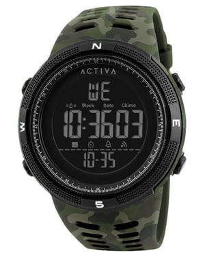 Activa x Invicta Digital ACW1915MC-001 Heren Horloge - Quartz Uurwerk - Plastic met zwarte Wijzerplaat - 50mm