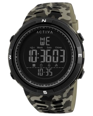 Activa x Invicta Digital ACW1915MC-003 Heren Horloge - Quartz Uurwerk - Plastic met zwarte Wijzerplaat - 50mm