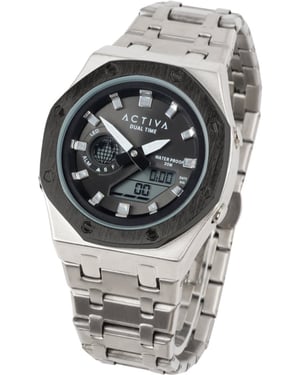 Activa x Invicta Digital ACWM303-005 Heren Horloge - Quartz Uurwerk - met zwarte Wijzerplaat - 45mm