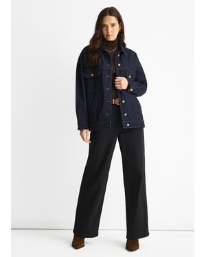 Mörk indigo denimjacka i truckerstil