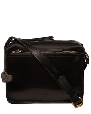 'Capri' Black Leather Cross Body Bag