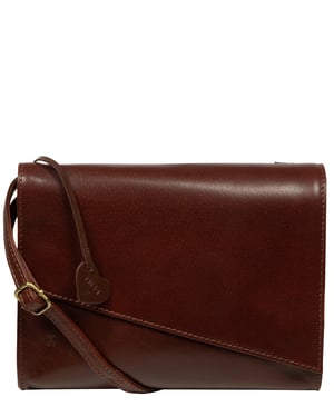 'Natalina' Conker Brown Leather Cross Body Bag