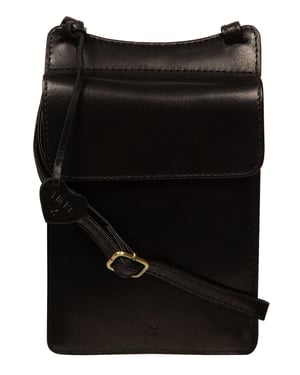 'Izara' Black Leather Cross Body Phone Bag