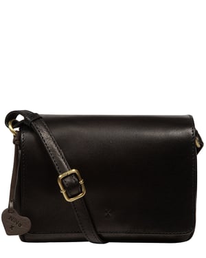 'Ludovica' Black Leather Cross Body Bag