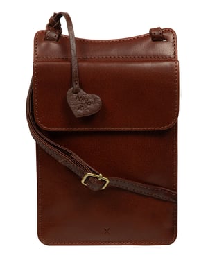 'Izara' Black Leather Cross Body Phone Bag