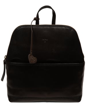 'Benedetta' Black Leather Backpack