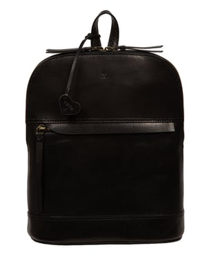 'Antonia' Black Leather Backpack