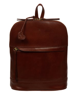 'Antonia' Conker Brown Leather Backpack