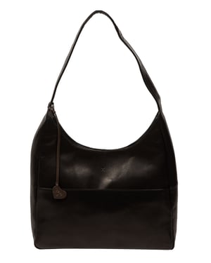 'Giada' Black Leather Tote Bag
