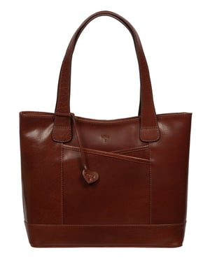 'Maissa' Conker Brown Leather Tote Bag