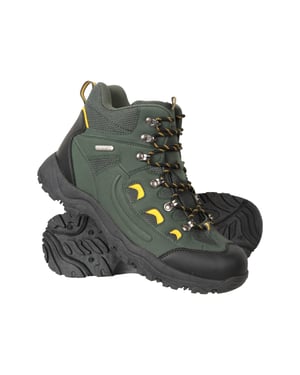 'Adventurer' Men's IsoDry Boots Cushioned Footbed Breathable Waterproof Hiking Shoes Green