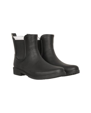 Women's Rubber Ankle Wellies EVA Footbed Waterproof Winter Boots Black
