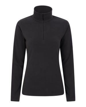 'Camber' Women's Striped Fleece Top Half Zip Quick Dry Breathable Sweater Black