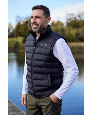 'Seasons' Men's Padded Gilet with Two Front Pockets Water Resistant Walking Jacket Black