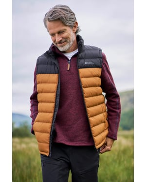 'Seasons' Men's Padded Gilet with Two Front Pockets Water Resistant Walking Jacket Gold