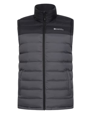 'Seasons' Men's Padded Gilet with Two Front Pockets Water Resistant Walking Jacket Dark Grey