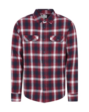 'Trace' Men's Flannel Shirt 100% Cotton Long Sleeve Everyday Casual Winter Top Berry