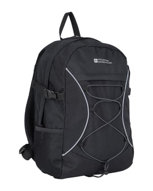 'Bolt' Unisex Backpack with Multiple Pockets Ripstop Fabric Everyday Rucksack Black