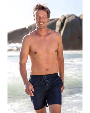 'Aruba' Men's Swim Shorts Quick Dry Drawcord Fastening Summer Holiday Swimwear Navy
