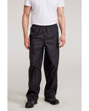 'Pakka' Men's Waterproof Rain Overtrousers with Pocket Breathable Everyday Pants Black