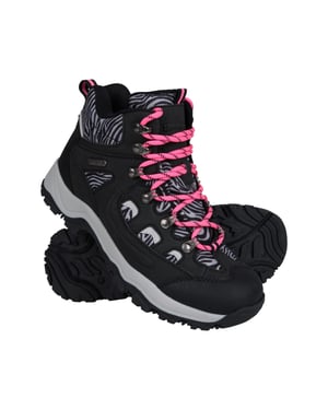 'Adventurer' Women's Printed Waterproof Boots EVA Footbed Outdoors Hiking Trekking Shoes Pink